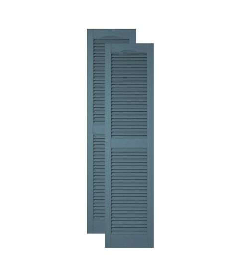 MID-AMERICA Standard Size Premium Vinyl Open Louver Shutter, w/Installation Shutter-Loks
