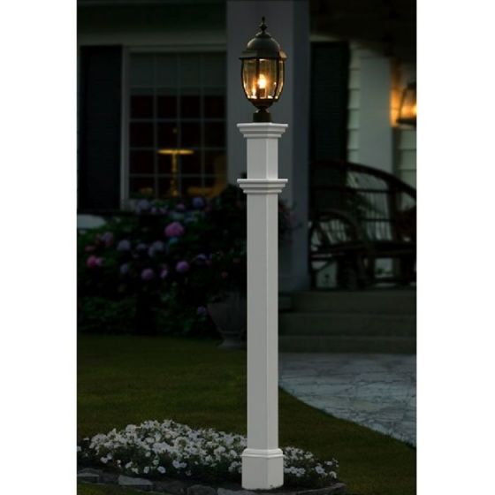 72"H x 6"W Portsmouth Lamp Post (Lamp not included), White Vinyl