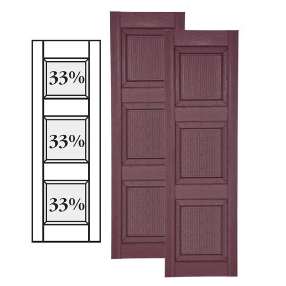 Custom Vinyl Raised Panel Shutters w/ Double Mullion