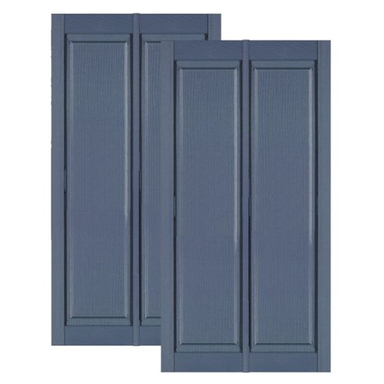 Double Wide Vinyl Raised Panel Shutters w/ Center Mullion