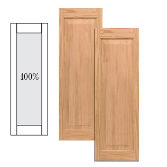 Traditional Wood Raised Panel Shutters w/ Full Panel