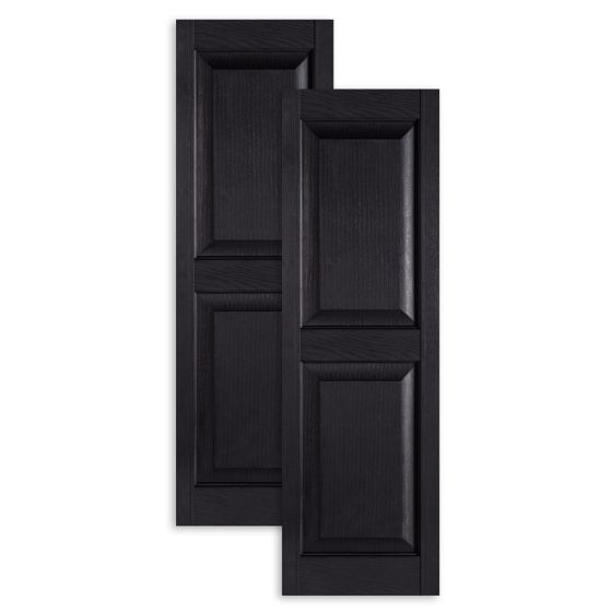 Standard Raised Panel Exterior Vinyl Shutters, 15" Wide