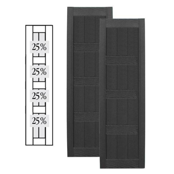 Custom Framed Closed Board & Batten Vinyl Shutters w/ Triple Mullion
