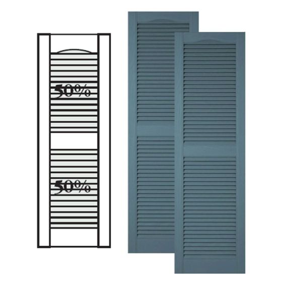 Custom Vinyl Louvered Shutters w/ Center Mullion