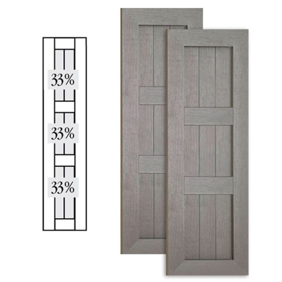 Custom Vinyl Country Style Shutters w/ Double Mullion