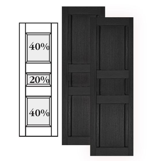 Custom Vinyl Classic Panel Shutters w/ Double Center Mullion