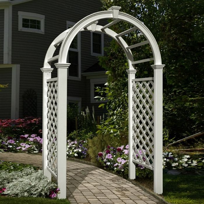 White Vinyl Garden Arbors - Garden Design Ideas